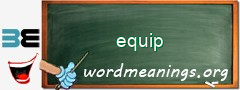WordMeaning blackboard for equip